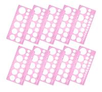 SHINEOFI 10pcs 10pcs Plastic Round Drawing Ruler Lightweight Design Easy to Carry Features Template Quilting and On-the-go Drawing Measuring Tool