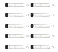 SHINEOFI 10pcs 15ml Conical Centrifuge Tubes Glass Test Tubes with Tapered Bottom Smooth Flat Inner Surface Elastic Lid for High-speed Centrifugal General-purpose Laboratory Use