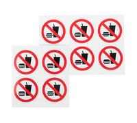 SHINEOFI 10pcs 5x5cm No Eating Drinking Safety Warning Stickers White Border for Factory Workshop Indoor Use Occupational Hazard Signs