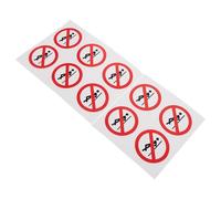 SHINEOFI 10pcs 5x5cm Self-adhesive Safety Warning Labels for Glass Doors, Industrial Caution Stickers with White Border, No Leaning Warning Signs for Factory and Workshop Use