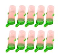 SHINEOFI 10pcs Automatic Bird Parrot Feeding Cup Small Water Outlet Easy to Clean Plastic Feeder Cups Can Be Installed inside Or outside The Cage for Small-sized Birds and Parrots
