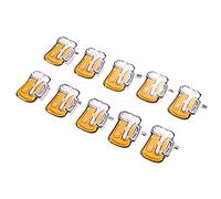 SHINEOFI 10Pcs Beer Mug Pin, Cartoon Beer Brooch, LED Light Up Badge Brooch for Party KTV Bar Favors