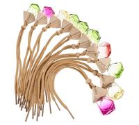 SHINEOFI 10pcs Car Perfume Dispenser Pendant Car Aromatherapy Bottles Multi-color Glass and Wood Unique Shape Creative Stylish Design Distributes Fresh Fragrance Purifies Air Random Color