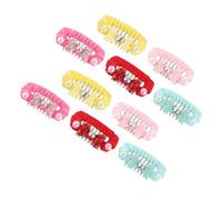 SHINEOFI 10pcs Cute Mini Pet Hair Clips for Dogs Cats Colorful Floral Polyester Plastic Animal Bow Accessories Furry Hair Ornaments for Puppies Kittens Grooming and Styling