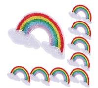 SHINEOFI 10pcs Decorative Rainbow Iron Patches Embroidered Applique for Clothing Bags Hats and Accessories Easy to Use for Repairing and Decorating