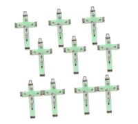 SHINEOFI 10pcs Glow Dark Cross Pendant Lightweight Christ Crucifix Charms for Religious Jewelry Making Hypoallergenic Plastic Alloy Necklaces Earrings Bracelets Keychains
