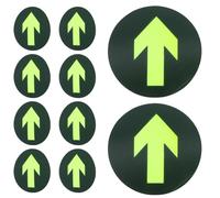 SHINEOFI 10pcs Glow the Dark Floor Sticker Arrows with Waterproof Pvc Material, Easy Application Directional Signs for Public Spaces and Bars, round Adhesive Exit Sign Decals