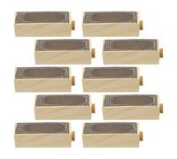 SHINEOFI 10pcs Handmade Wooden Queen Cage for Beekeeping Easy Observation and Optimal Ventilation Khaki Wood Hive Queen Transport Cage and Beehive Use
