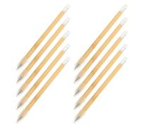SHINEOFI 10Pcs Inkless Everlasting Pencils with Bamboo Wood Barrel, Reusable Drawing and Writing Sketch Pencils with Eraser, Suitable for Students, Artists, Home and Office Use