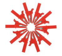 SHINEOFI 10pcs Insulated Alligator Clips Safety Test Clamps with Fully Enclosed Design High Testing Red Electrical Multimeter Probe Clips for Reliable and Safe Use