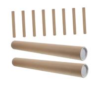 SHINEOFI 10pcs Kraft Paper Poster Tubes with Caps Recyclable Round Cardboard Shipping Tubes for Artwork Storage for Documents School Office Use