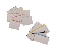 SHINEOFI 10PCS Large Capacity Cotton Canvas Pencil Case Multifunction Zipper Pouch for Cosmetics Stationery Travel Storage Portable Pen Bag for School Home Writers Random Color Random Color