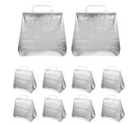 SHINEOFI 10pcs Large Capacity Thermal Insulated Food Bags with 3mm Reinforced Pearl Cotton and Aluminum Foil, Carrying Cake and Grocery Food Storage Bags with Stand-up Design for Takeout