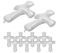 SHINEOFI 10PCS Large White Cross Baptism Balloons for Christening Religious Party Decorations Communion Shower Celebration