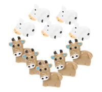 SHINEOFI 10pcs Mini Resin Cow Figurines Compact Lightweight Micro Scene Decorations for Bonsai Garden Table Cute Miniature Animal Models for DIY Fairy Garden and Home Display