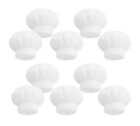 SHINEOFI 10pcs Miniature Chef Hats for Dolls Tiny Cook Hats White Foam Flocking Material Cute Chef Look DIY Enhancement Versatile Decor Use Doll Dress up Accessories
