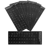 SHINEOFI 10Pcs Multi-Language Laptop Keyboard Stickers Portuguese Layout Black Matte Background White Letters Universal Notebook Computer Protector for Students