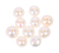 SHINEOFI 10pcs Natural Freshwater Near-Round Cultured Pearl Beads with Holes for Jewelry Making Precision Rice Shape for Bracelets Necklaces Earrings DIY Craft Supplies