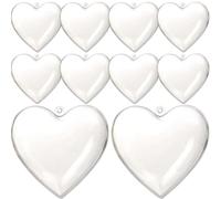 SHINEOFI 10pcs Plastic Fillable Heart Shape Balls for DIY Bath Bombs, Candy Boxes, and Wedding Party Decorations, 80x78x46mm Fillable Ornaments for Home and Event Décor