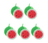 SHINEOFI 10pcs Red Hand Crochet Dishcloths Non Scratch Kitchen Cleaning Sponges Polyester Material round Watermelon Motif Wash Cloths for Washing Dishes and Cookware
