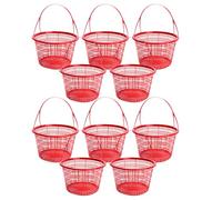 SHINEOFI 10pcs Reusable Plastic Fruit Picking Baskets with Handle and Mesh Grid Design, Portable Small Mixed Fruit Storage Baskets for Fruits Shopping and Harvesting