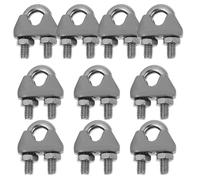 SHINEOFI 10pcs Stainless Steel 304 Wire Rope Clips U-Type Rigging Clamps Cable Fastening Accessories for Steel Wire Ropes Industrial Lifting and Pulling Use