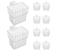 SHINEOFI 10pcs Transparent Aquarium Plant Holder Baskets Wall-mounted Hydroponic Planters for Fish Tank Hanging Planting Basket Clear Aquatic Plant Cups for Live Aquarium and Tropical Fish
