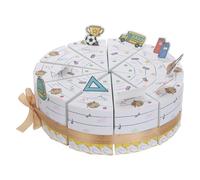 SHINEOFI 10pcs Triangle Cake Slice Boxes with Detachable Design and Stackable Feature, Paper Candy Dessert Packaging for Back to School Treat Boxes and New Student Welcome Parties