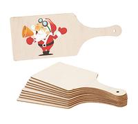 SHINEOFI 10pcs Unfinished Wood Craft Cutting Boards with Handle Rectangular Wooden Chopping Boards Easy to Clean Without Burrs for Graffiti Toy and Baking