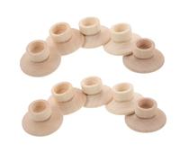 SHINEOFI 10pcs Unfinished Wooden Candle Holders Natural Ornaments DIY Paintable Candlesticks Decorative Tea Light Bases for Home Wedding Tabletop