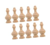 SHINEOFI 10pcs Unpainted Decorative Spindles for Mandir Decoration Items, Classic Roman Column Baluster Wood with Easy Installation, Versatile Craft Furniture Wood Pieces for Gardens