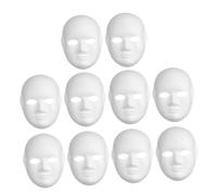 SHINEOFI 10pcs White DIY Paintable Paper Masks Blank Full Face for Halloween Crafts Masquerade Party Supplies Lightweight Breathable Pulp Material Easy to for Art Projects