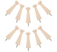 SHINEOFI 10pcs Wooden Coat Hook Wall Peg, Solid Wood Screw-in Entryway Rack | Khaki Shaker Style, Natural Wood Finish, Space-saving Design for Foyer, Bags and Towels