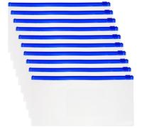 SHINEOFI 10pcs Zipper Pencil Pouch for Office Workers and Students | White Plastic Stationery Bag, Space Organization and Tear Resistant, for Glue Sticks, Erasers, Sketching