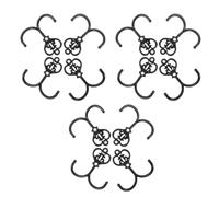 SHINEOFI 12 Sets Vintage Crown Double Prong Metal Wall Hooks in Black with Dual Hook Functionality and Universal Mounting Adaptability, for Bedroom and Cabinet Organisation