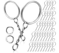 SHINEOFI 120pcs 25mm Metal Keyring Hoops for Crafts DIY Key Chain Rings Jewelry Making Findings Kit for Handmade Accessories