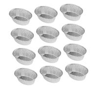 SHINEOFI 125Pcs Oval Tin Foil Bowls Aluminum Baking Trays for BBQ Air Fryer Party Snacks and Camping Stackable Lightweight Food Containers with Even Heat Distribution