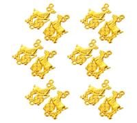 SHINEOFI 12pcs 2027 Year of Goat Plastic Pendants Gold Plated Finish, Lightweight Flat Zodiac Charms for DIY Bracelet and Holiday Crafts, for Chinese New Year Decorations
