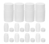 SHINEOFI 12pcs 20ml HDPE Solid Pill Bottles Caps, Small Empty Medicine Containers for Capsules and Tablets, Reusable Mini Plastic Bottles for Travel and Daily Pharmacy Use