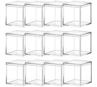 SHINEOFI 12pcs Acrylic Candy Boxes with Lid Cube Storage Containers for Candy and Jewelry, Easy to Decorate with Good Sealing Performance, for Homes and Schools