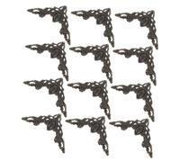 SHINEOFI 12pcs Antique Bronze Furniture Corner Protectors Metal Edge Guards for Wooden Cabinets Storage Boxes Jewelry Cases Tables