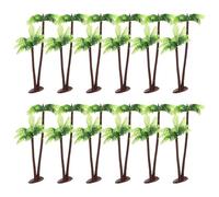 SHINEOFI 12pcs Artificial Miniature Palm Trees, Coconut Tree Decor for Diy Micro Landscape And Cake Topper, Green Plastic Bonsai Model for Craft Decoration