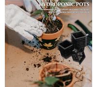 SHINEOFI 12pcs Black Square Nursery Planters Mesh Net Pots Hydroponic Planting Baskets Small Vegetable and Succulent Garden Grow Pots for Balcony and Indoor Use