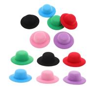 SHINEOFI 12pcs Colorful Mini Top Hats Miniature Tiny Formal Hats for Crafts Doll Accessories and Holiday Party Decorations for DIY Projects and Dollhouse Displays