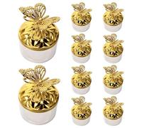SHINEOFI 12pcs Elegant Golden Plastic Wedding Treat Boxes with Presentation round Butterfly Shape, for Party and Giftgiving Occasions, Showcasing Sweets a Luxurious European Style