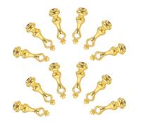 SHINEOFI 12pcs Gold Metal Glass Shelf Railing Posts with 6mm Hole Diameter, Reliable Decorative Brackets Supporting Display Shelf and Mobile Trolley Glass Fence Installations