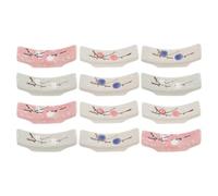 SHINEOFI 12pcs Japanese Style Ceramic Chopsticks and Spoon Rest Set with Solid Construction and Easy to Clean Design, Elegant Home Cutlery Rest Rack for Dining Table