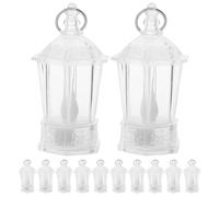 SHINEOFI 12pcs Mini LED Crystal Hexagonal Lanterns Handheld Decorative Table Lights for Romantic Bedroom Ambience Wedding Party Favors