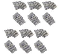 SHINEOFI 12pcs Miniature Resin Stone Steps for Doll House and Mini Garden Landscape, Lightweight with Fine Workmanship, High Simulation Straight and Curved Steps for Micro Landscape