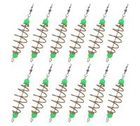 SHINEOFI 12pcs Olive-shape Spring Bait Holder with Luminous Beads for Fishing Feeder Bait Cage Carp Tackle Accessories